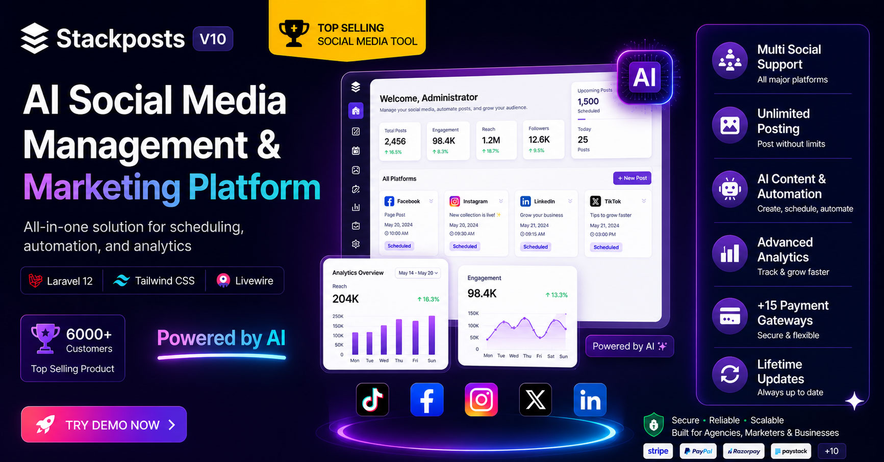 Stackposts - Social Media Marketing SaaS Platform