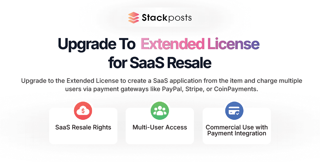 Stackposts - Upgrade To Extended License